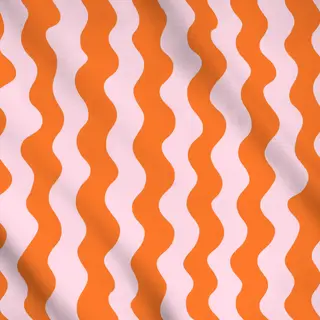 Meterware Wavy Pink And Orange Pattern