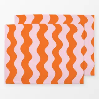 Tischset Wavy Pink And Orange Pattern
