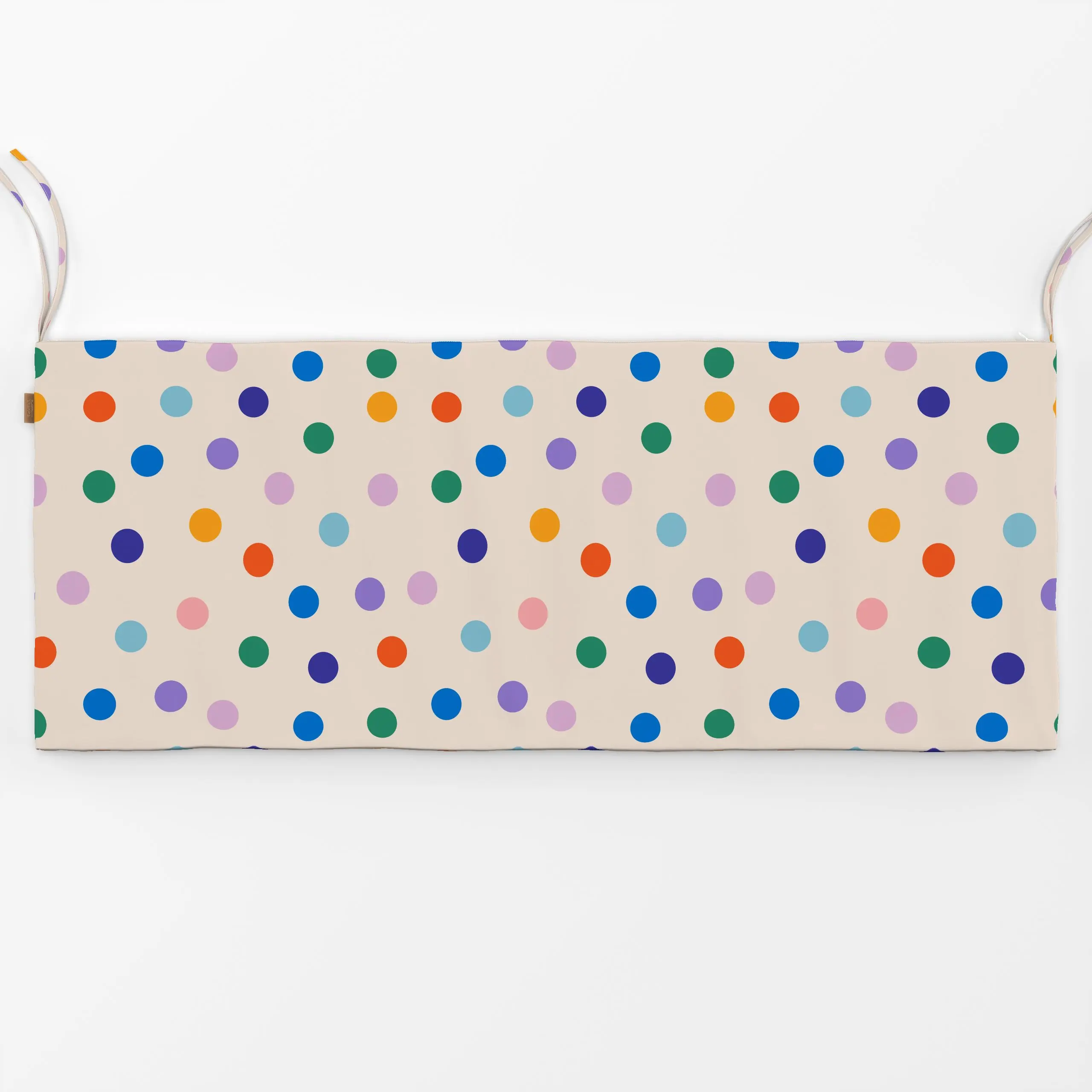 Bankauflage Good Days Ahead Dots - Frühling, Symbole & Muster - von „Jana Driver"; Punkte, beige, Dots, bunt, Fruehling, jan...