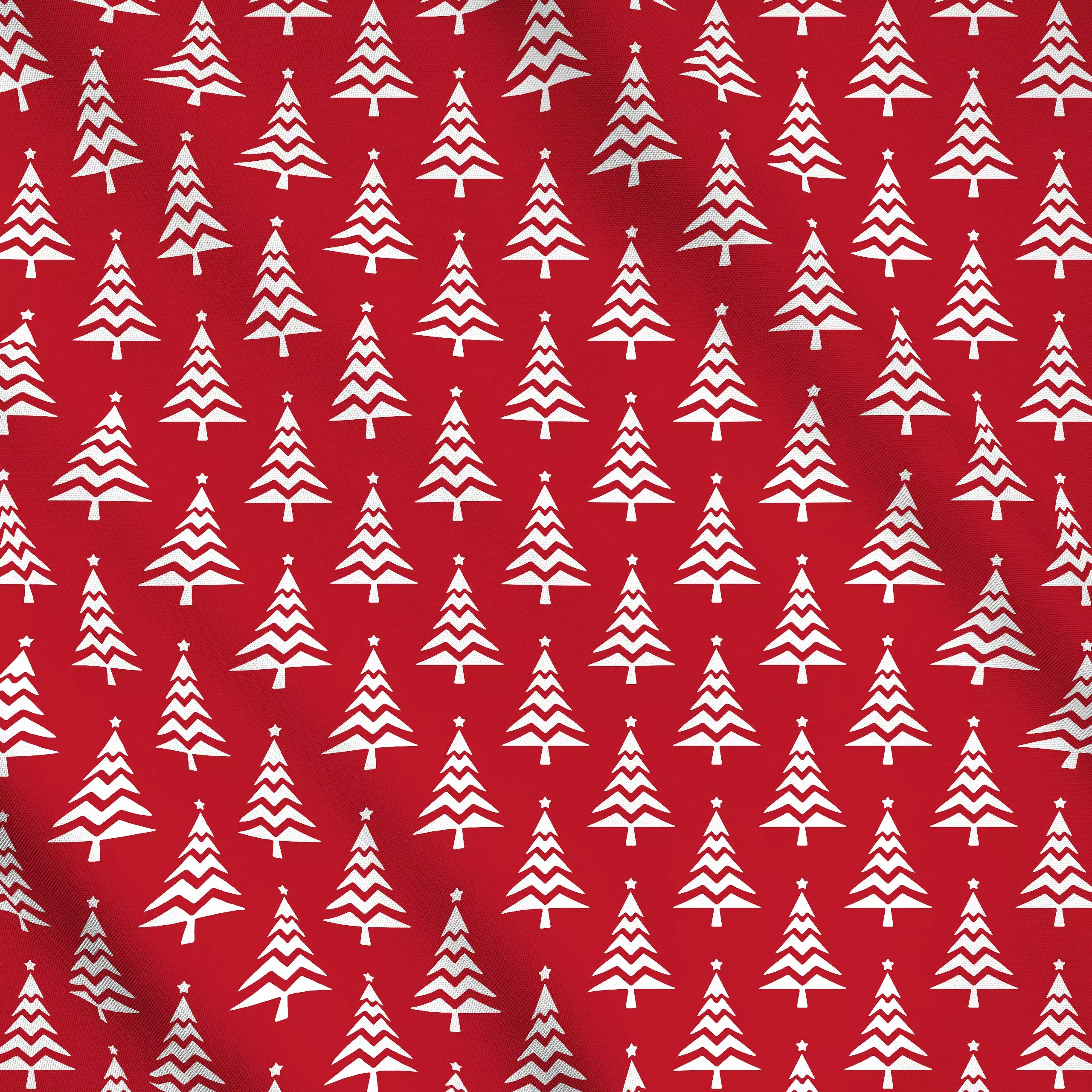 Meterware Skandi Weihnacht Rot Weiß - Weihnachten - von „Andrea Haase"; skandinavisch, Bäume, Minimalismus, Silhouette, weih...