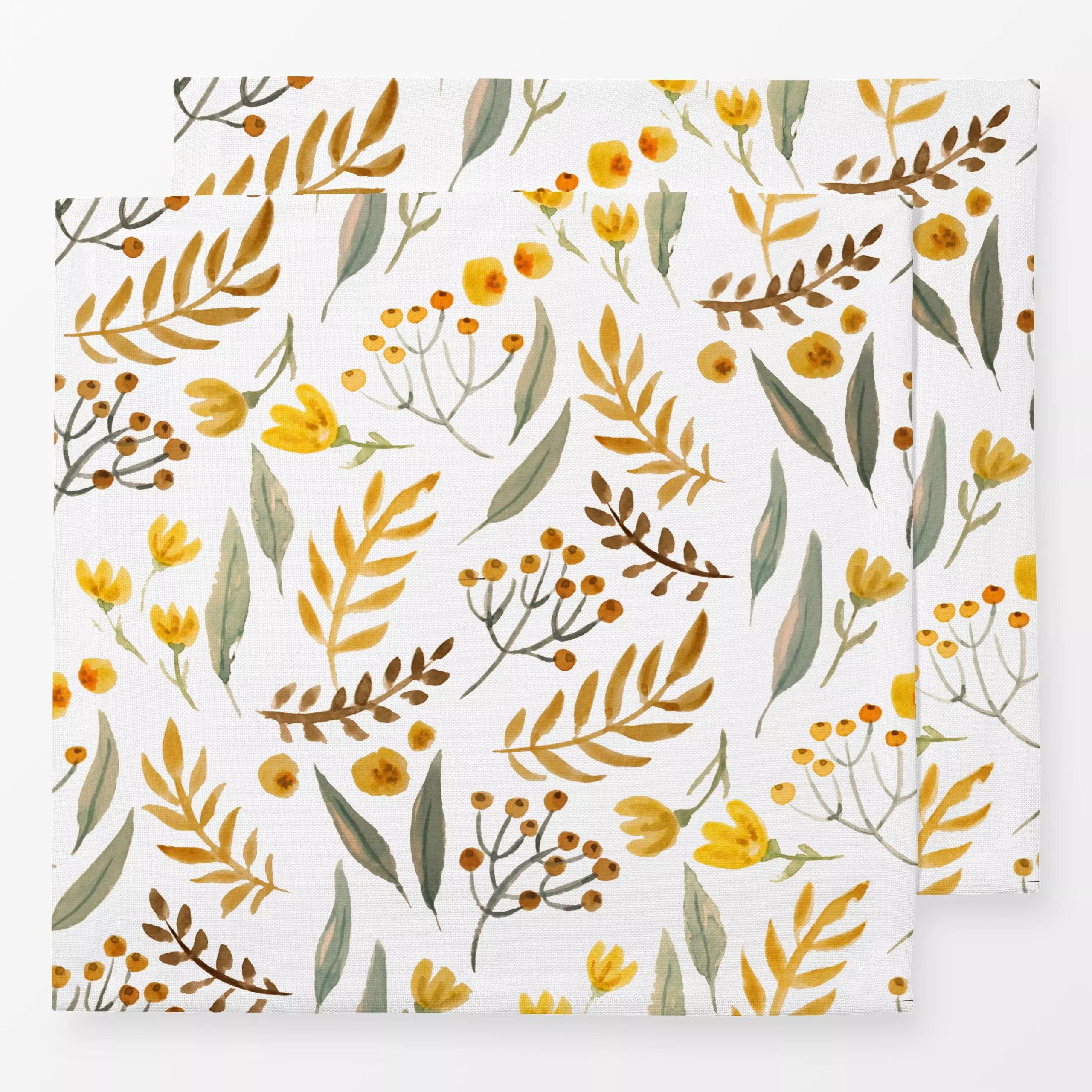 Servietten Warm Florals - Blumen & Florales, Pflanzen & Botanik - von „Christiane Zielinski"; Aquarell, Trockenblumen, Blume...