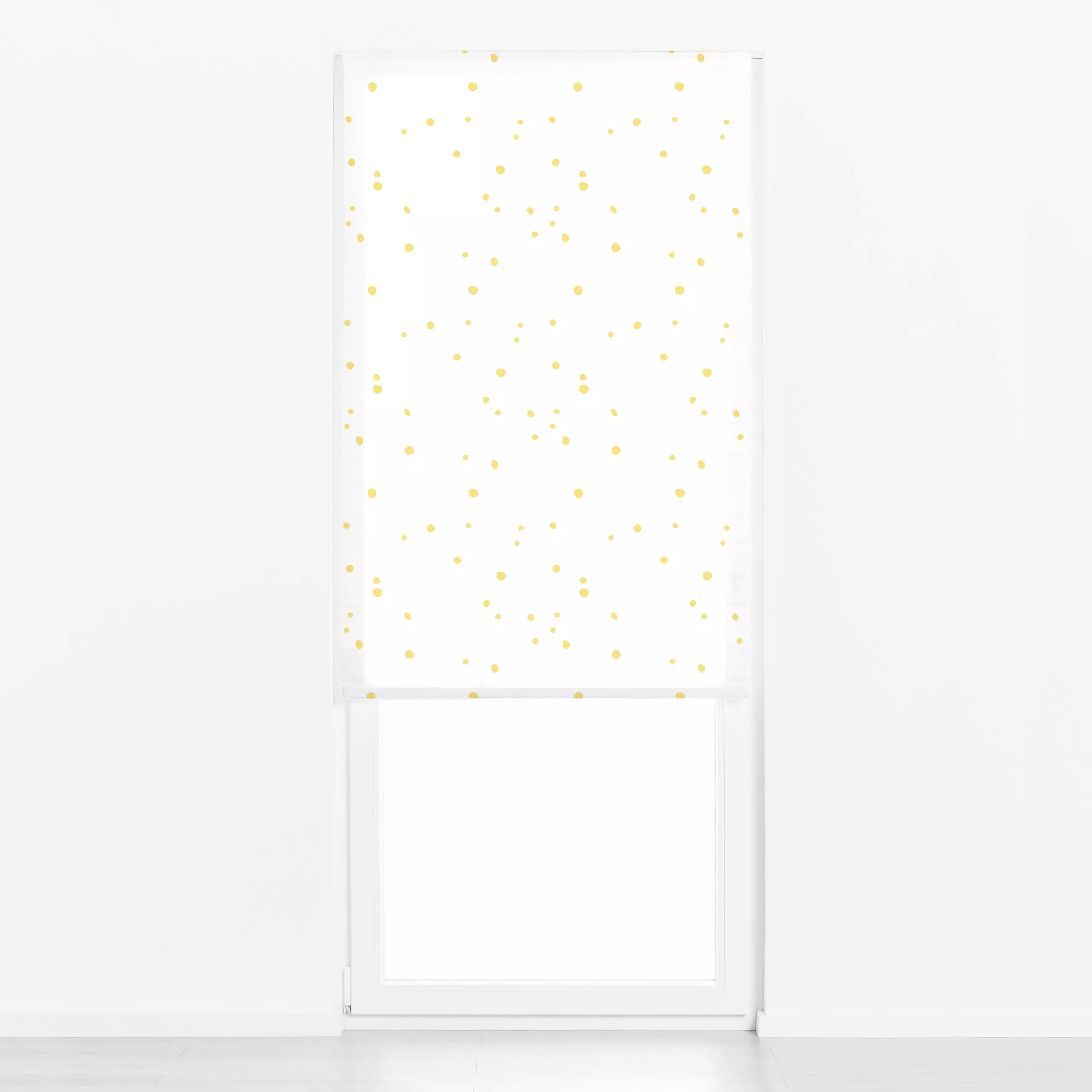 Raffrollo gelbe Punkte - Frühling, Sommer, Symbole & Muster, Ostern - von „Carolin Vonhoff"; Muster, Punkte, Sonne, Dots, So...