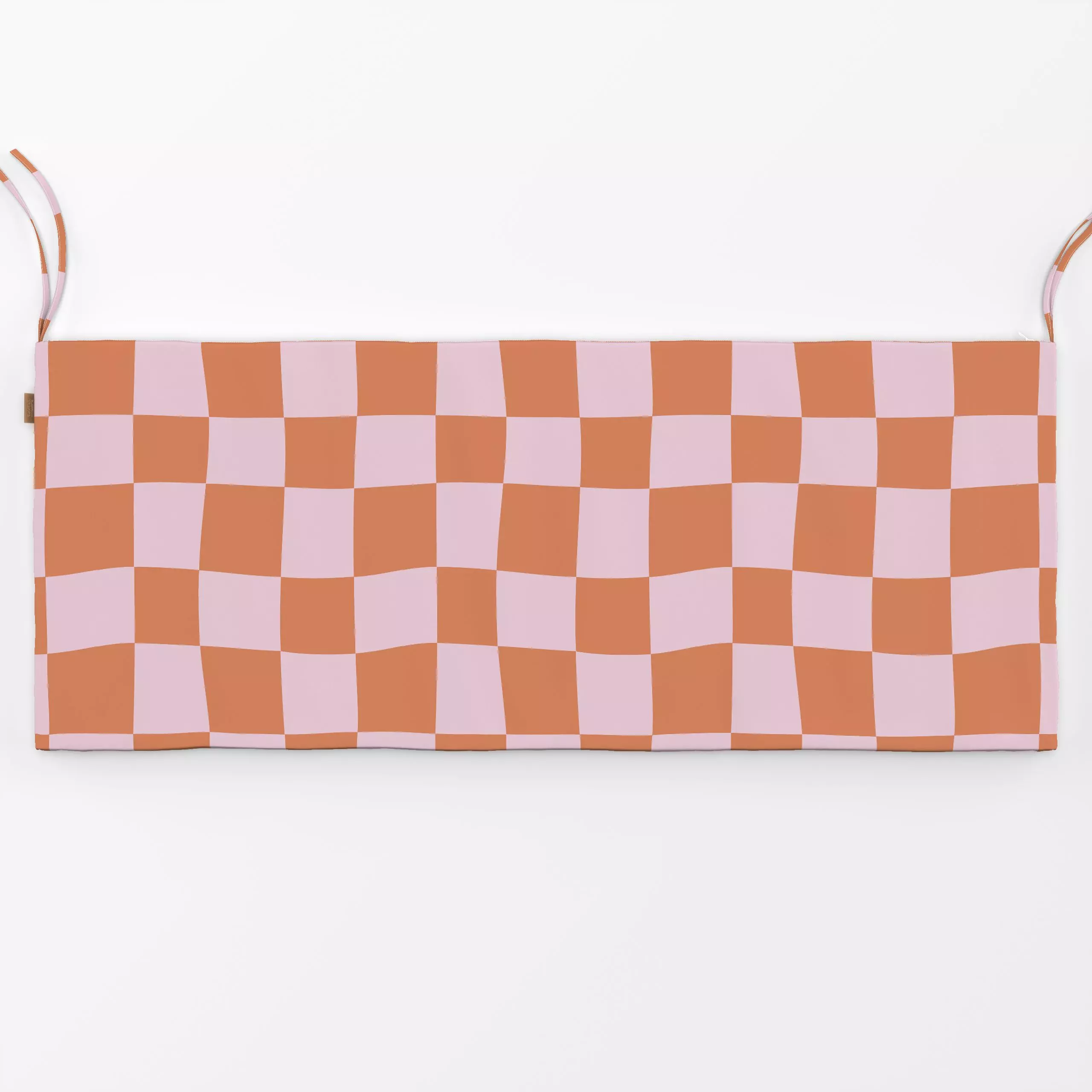 Bankauflage Karo Rosa Orange - Frühling, Symbole & Muster - von „Andrea Liesert"; minimal, Karo, fun, cool, colorful, humour