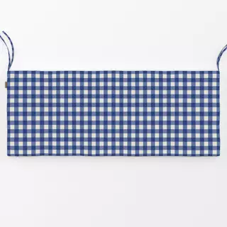 Bankauflage Gingham Karo Blau Hell Beige