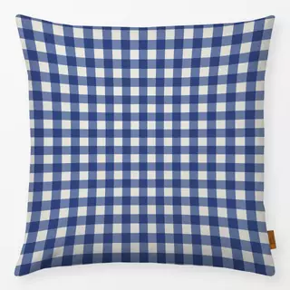 Kissen Gingham Karo Blau Hell Beige
