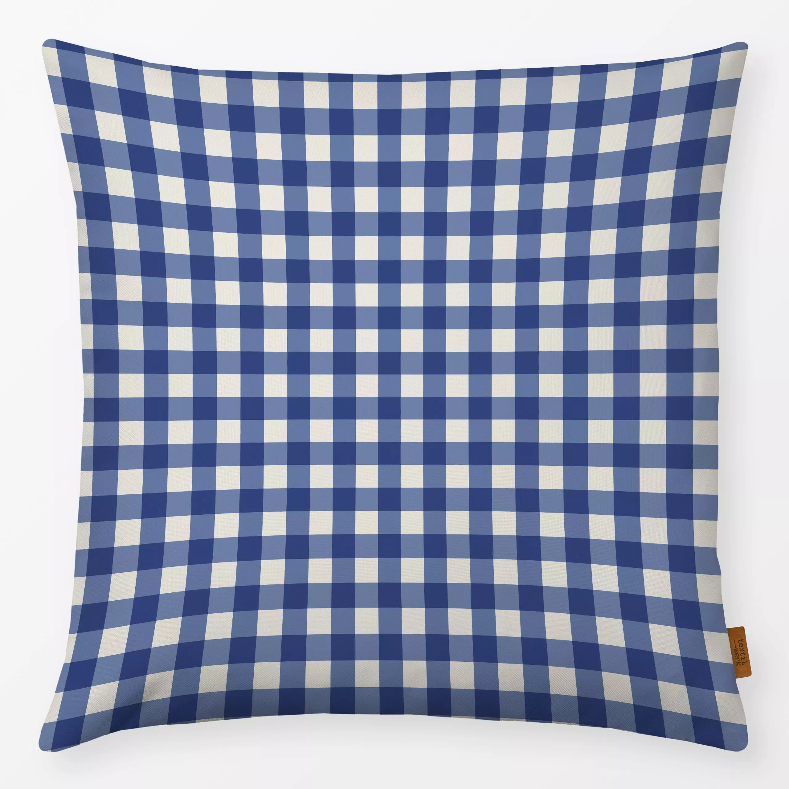 Kissen Gingham Karo Blau Hell Beige - Sommer, Symbole & Muster, Küche, Essen & Trinken - von „Mareen Heinz"; Muster, Blaugra...
