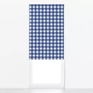 Raffrollo Gingham Karo Blau Hell Beige