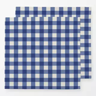 Servietten Gingham Karo Blau Hell Beige