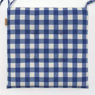 Sitzkissen Gingham Karo Blau Hell Beige