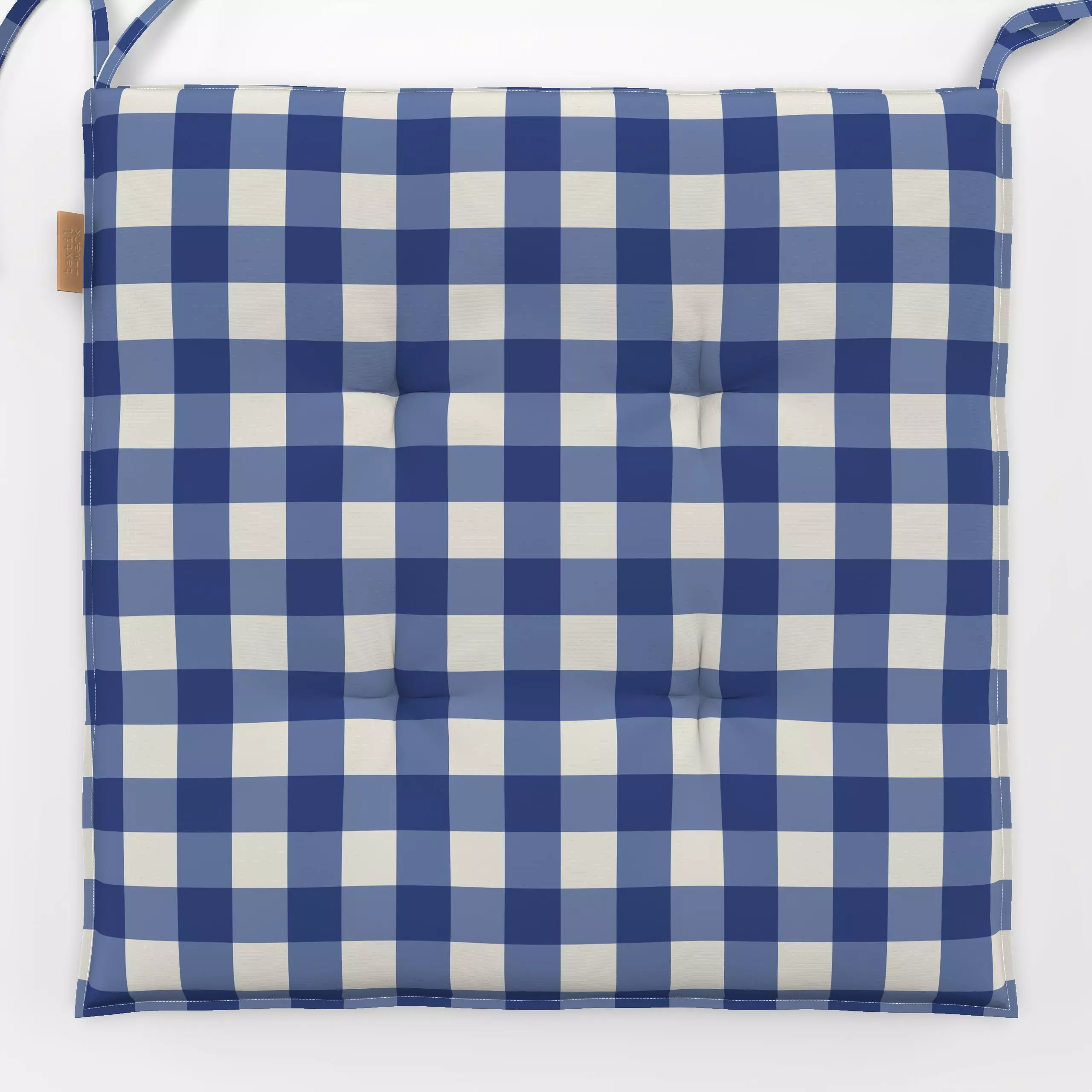 Sitzkissen Gingham Karo Blau Hell Beige - Sommer, Symbole & Muster, Küche, Essen & Trinken - von „Mareen Heinz"; Muster, Bla...