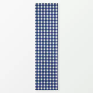 Tischläufer Gingham Karo Blau Hell Beige