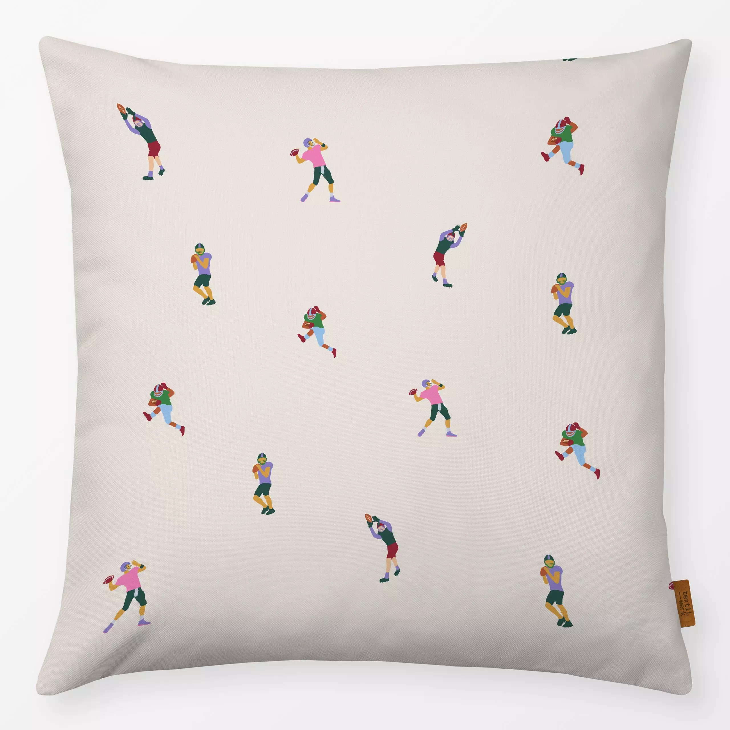 Kissen American Football Muster 2 - Sport, Symbole & Muster - von „textilwerk“; Illustration, Geschenk, Sport, minimalistisc...