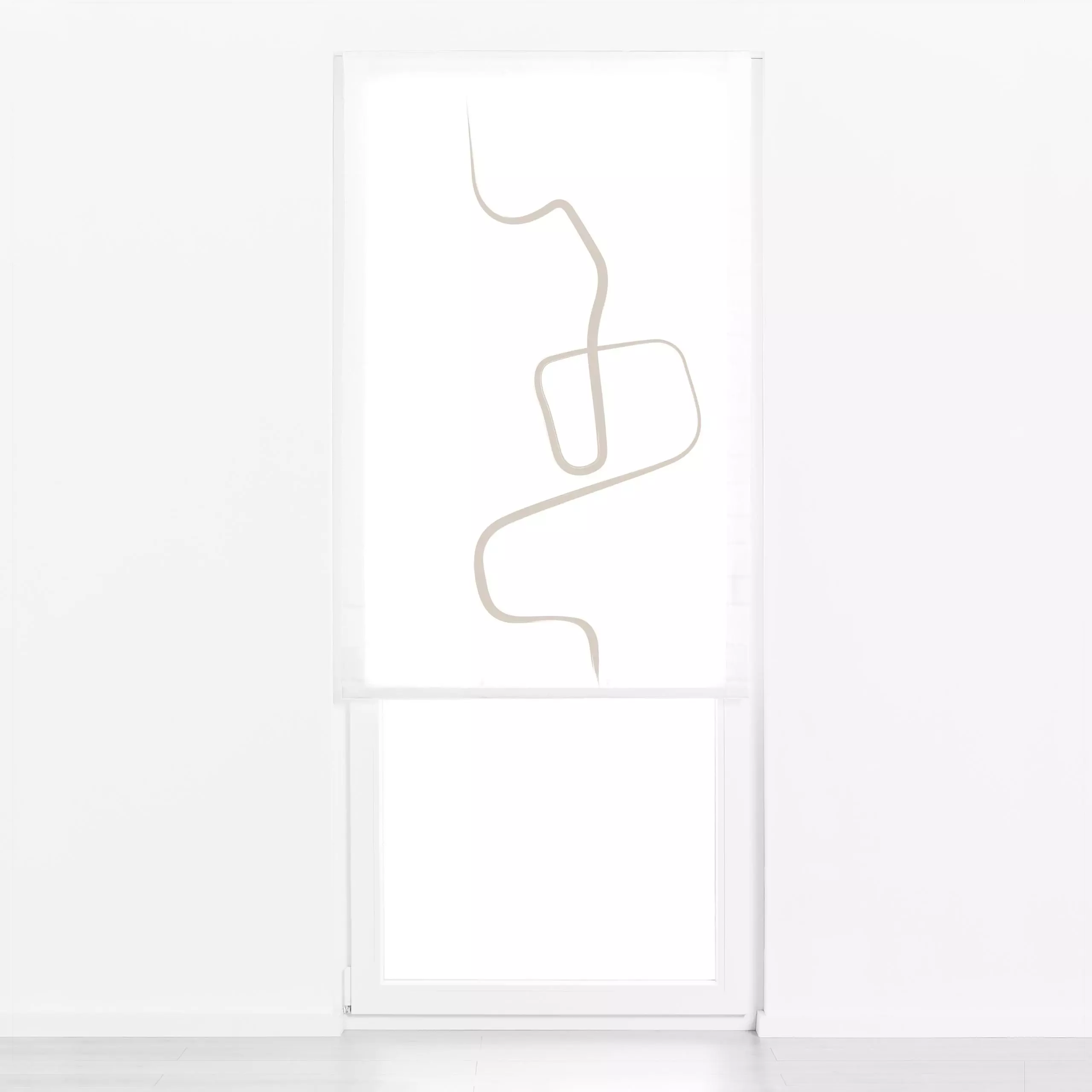 Raffrollo Ink Strokes 2 Beige - Herbst, Symbole & Muster - von „Nouveau Prints"; Tusche, Pinselstrich, Minimalismus, Nordic,...