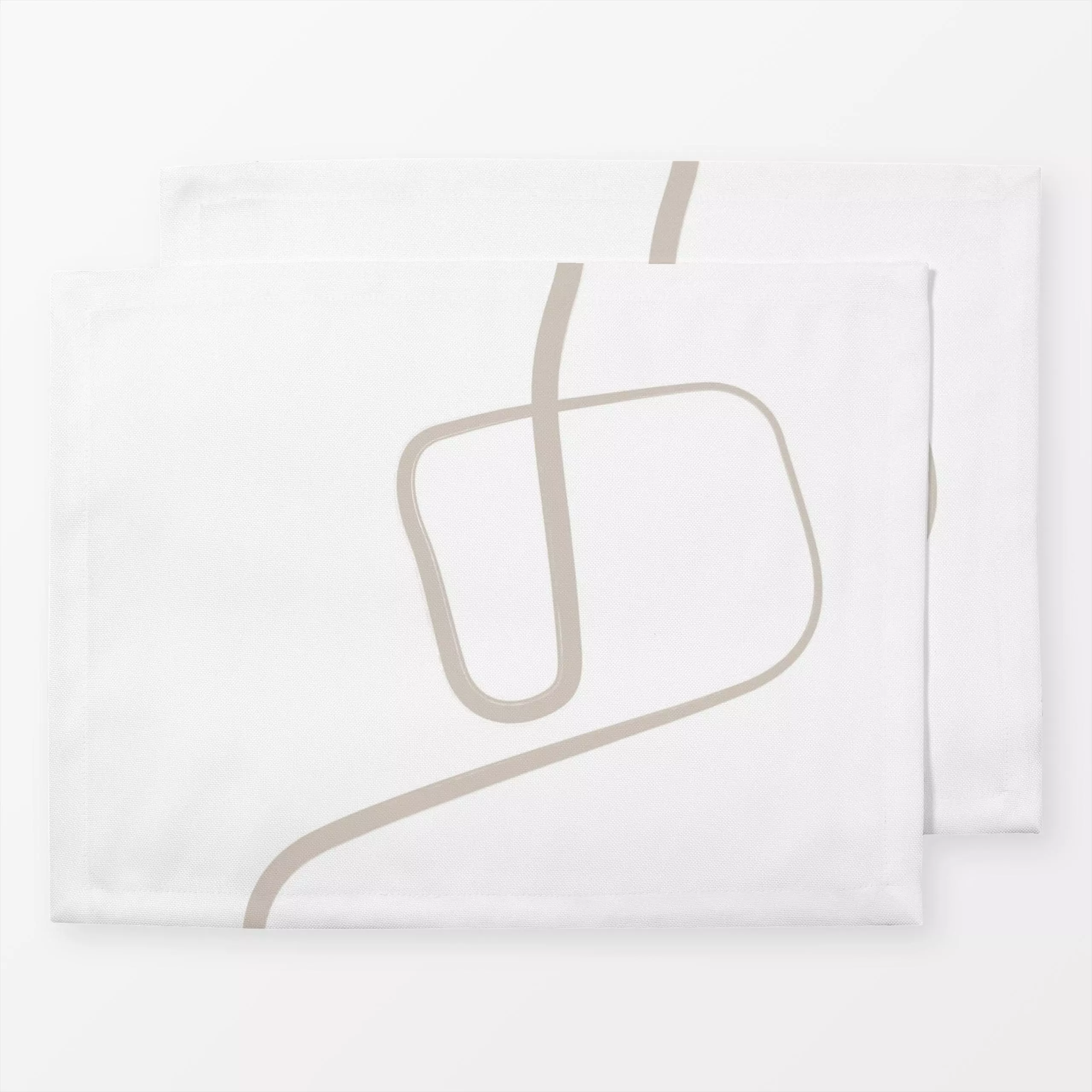 Tischset Ink Strokes 2 Beige - Herbst, Symbole & Muster - von „Nouveau Prints"; Tusche, Pinselstrich, Minimalismus, Nordic, ...