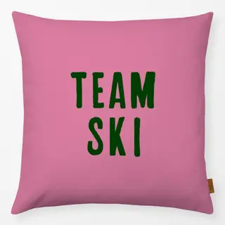 Kissen Team Ski Grün Auf Pink
