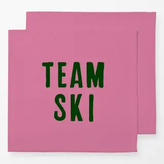 Servietten Team Ski Grün Auf Pink