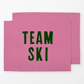 Tischset Team Ski Grün Auf Pink
