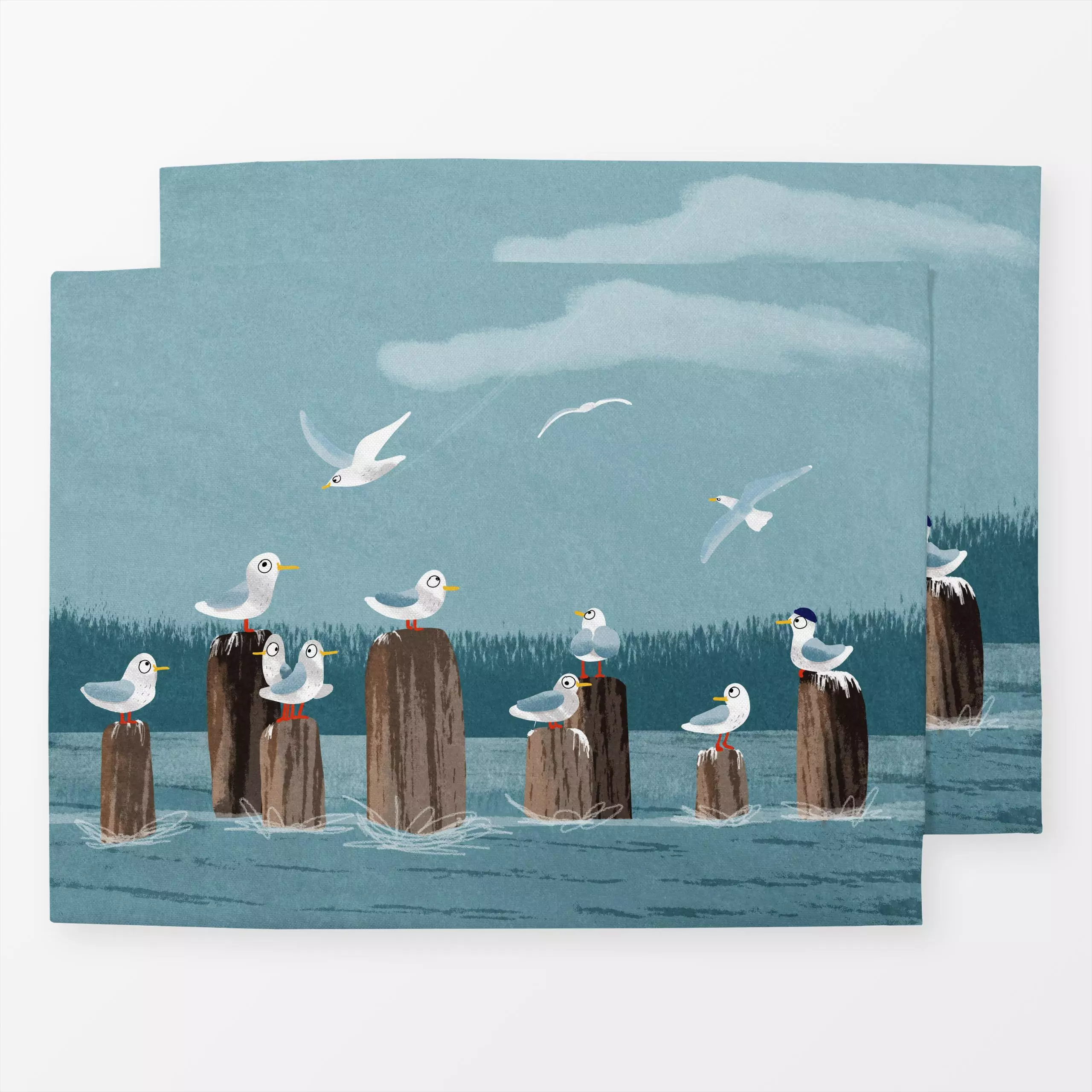 Tischset Moewengang - Kinderzimmer & Motive für Kinder, Natur & Landschaft, Tiere - von „Julia Reyelt"; Meer, Vogel, Kinderz...