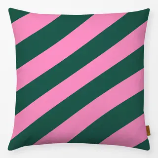 Kissen Christmas Stripes Pink Grün