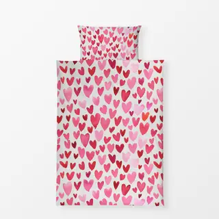 Bettwäsche Valentinstag Herzen Liebe Pink