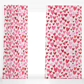 Dekovorhang Valentinstag Herzen Liebe Pink
