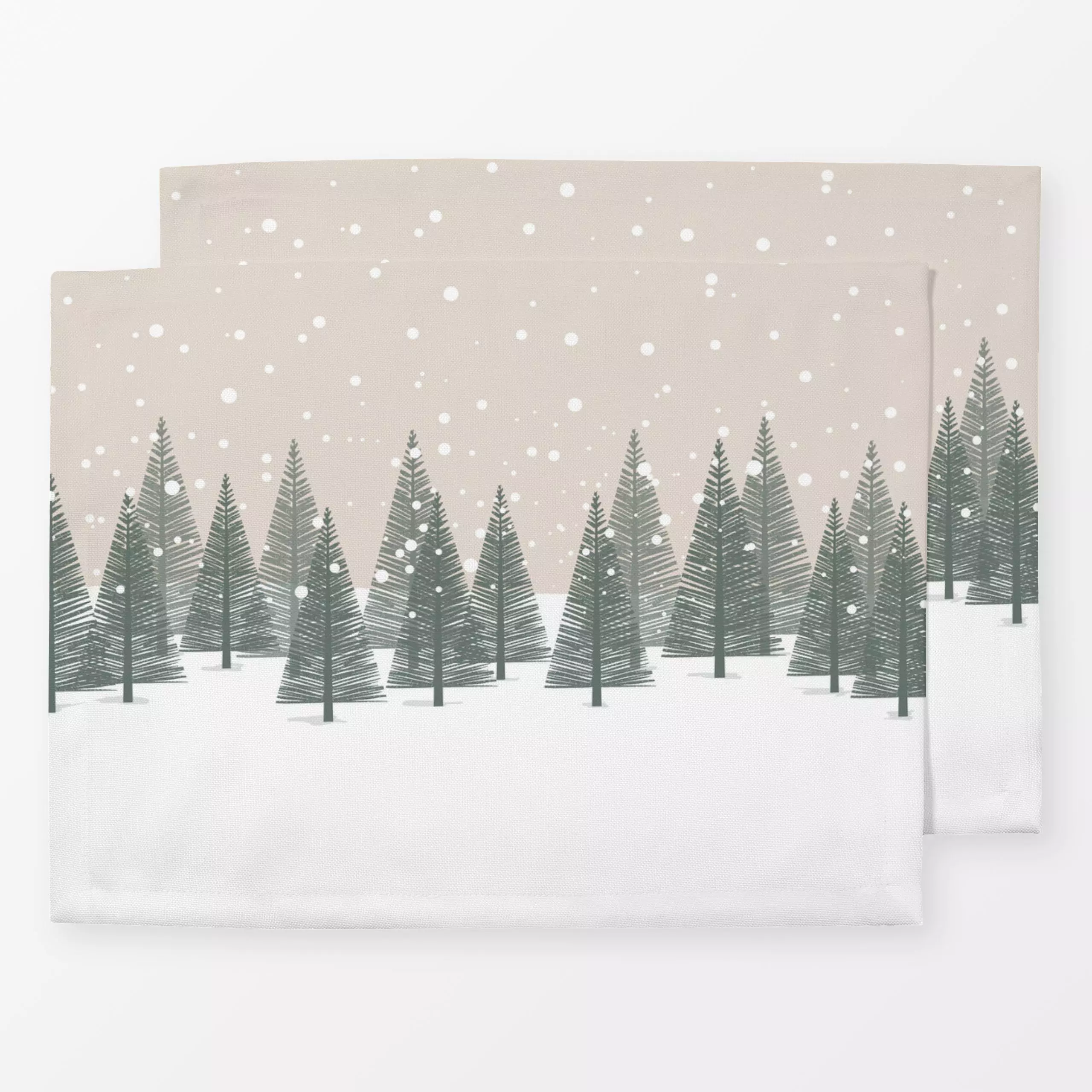 Tischset Winterwunderland - Winter - von „Julia Reyelt"; Merry Christmas, Schneeflocken, Tannenbaum, Weihnachten, Schnee, Wi...