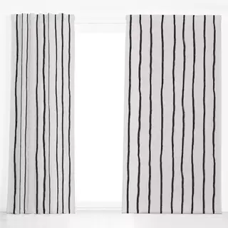 Dekovorhang Streifen breit Grau