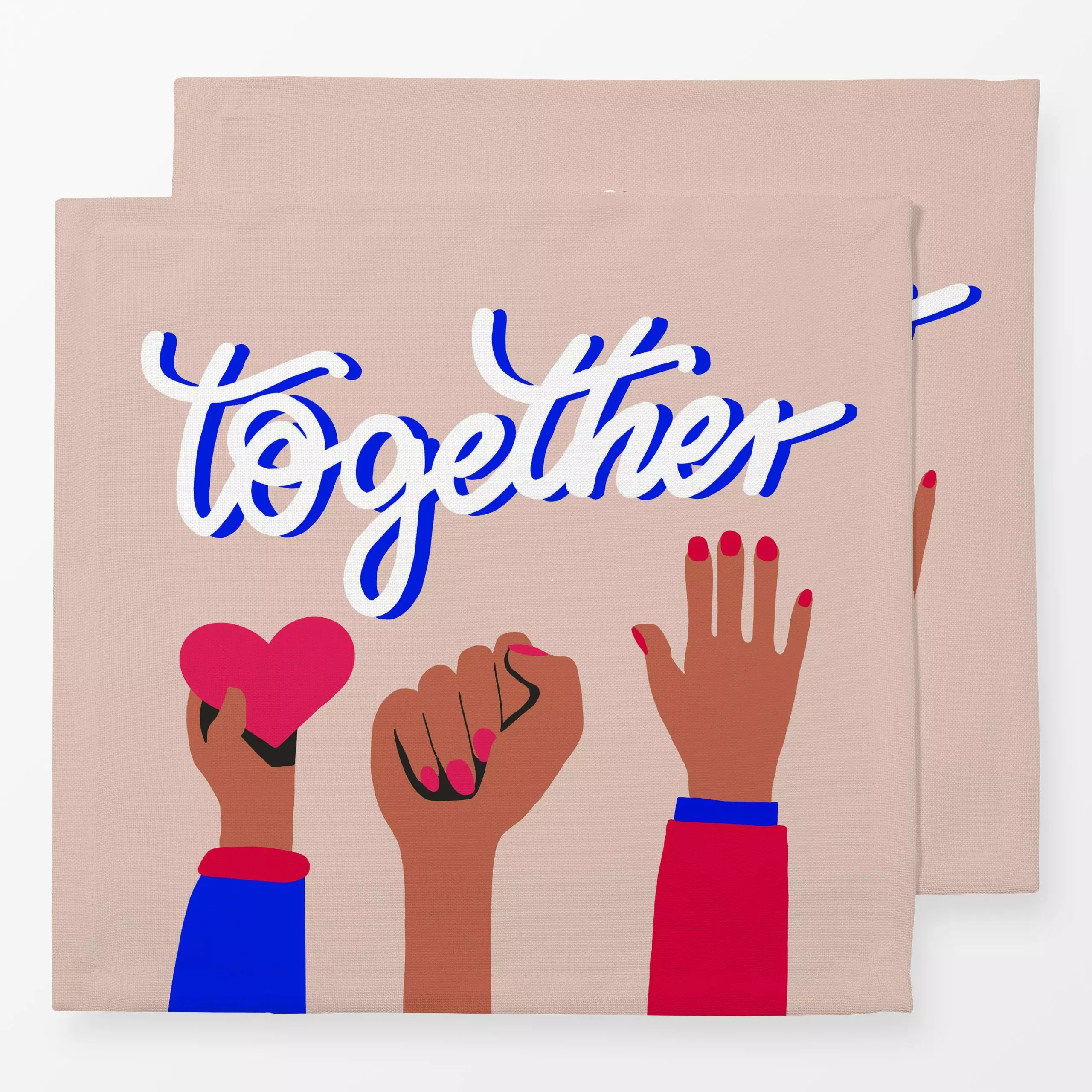 Servietten Women together - Sprüche & Schriftzüge, Anlässe - von „Resi Colter x Ursula Tücks"; Illustration, Frauenpower, ty...