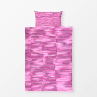 Bettwäsche Geradlinigkeit pink