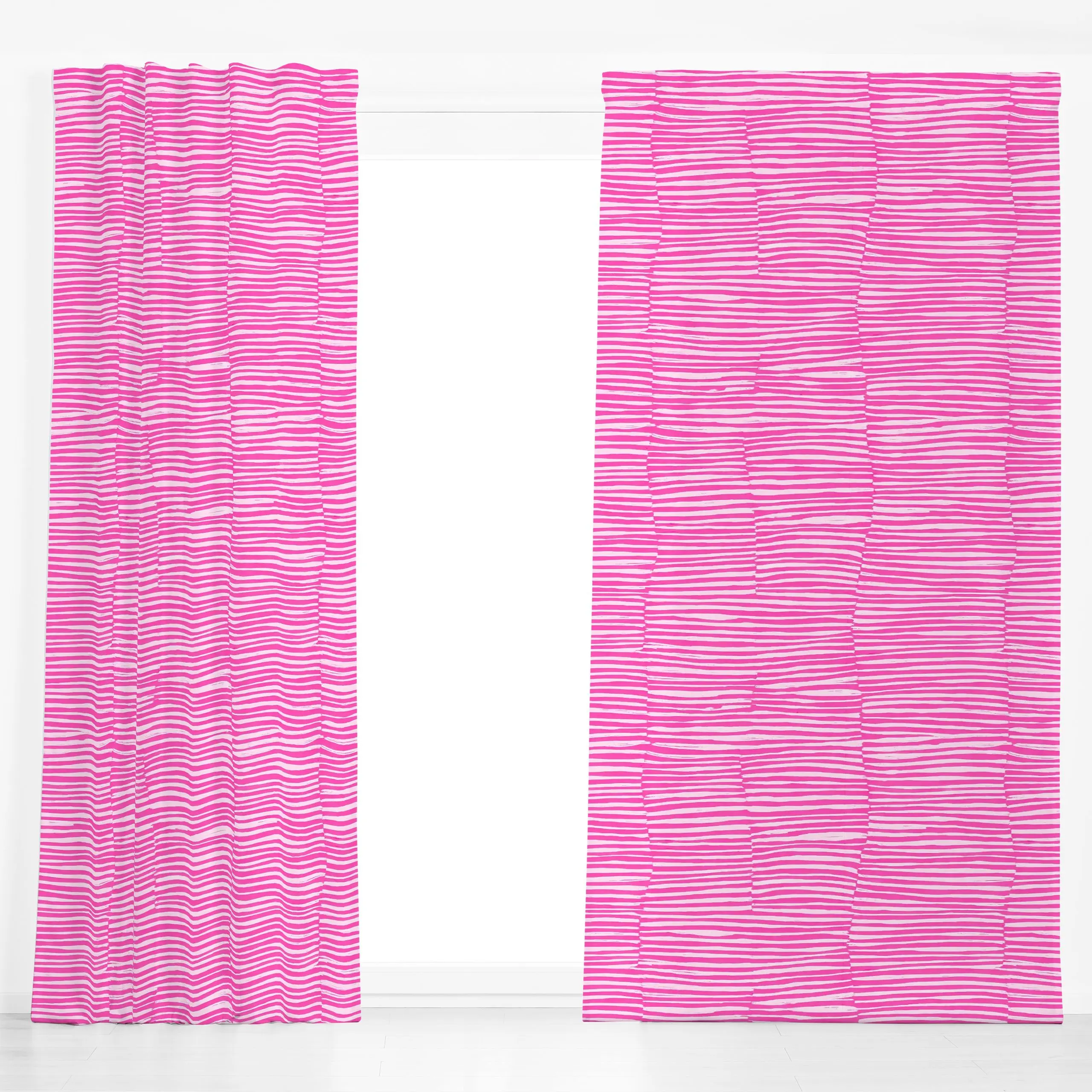Dekovorhang Geradlinigkeit pink - Liebe, Romantik & Pride, Symbole & Muster, Aktion - von „Malou Studio"; marrokko, boho, hi...