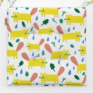 Sitzkissen Biber mit Wassertropfen