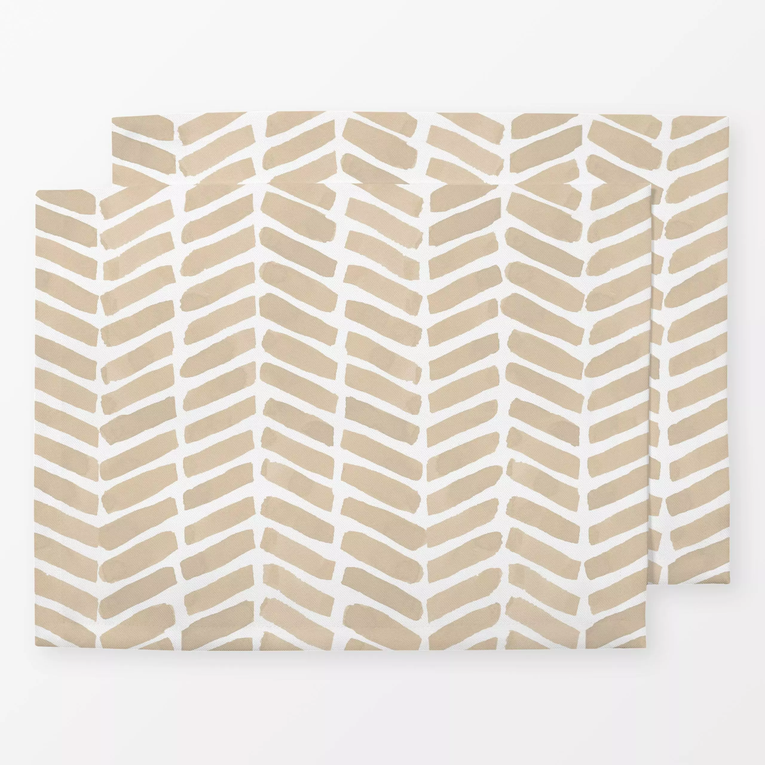 Tischset Chevron Aquarell Sand Beige - Sommer, Symbole & Muster - von „Mareen Heinz"; Aquarell, Sommerblumen, beige, maritim...