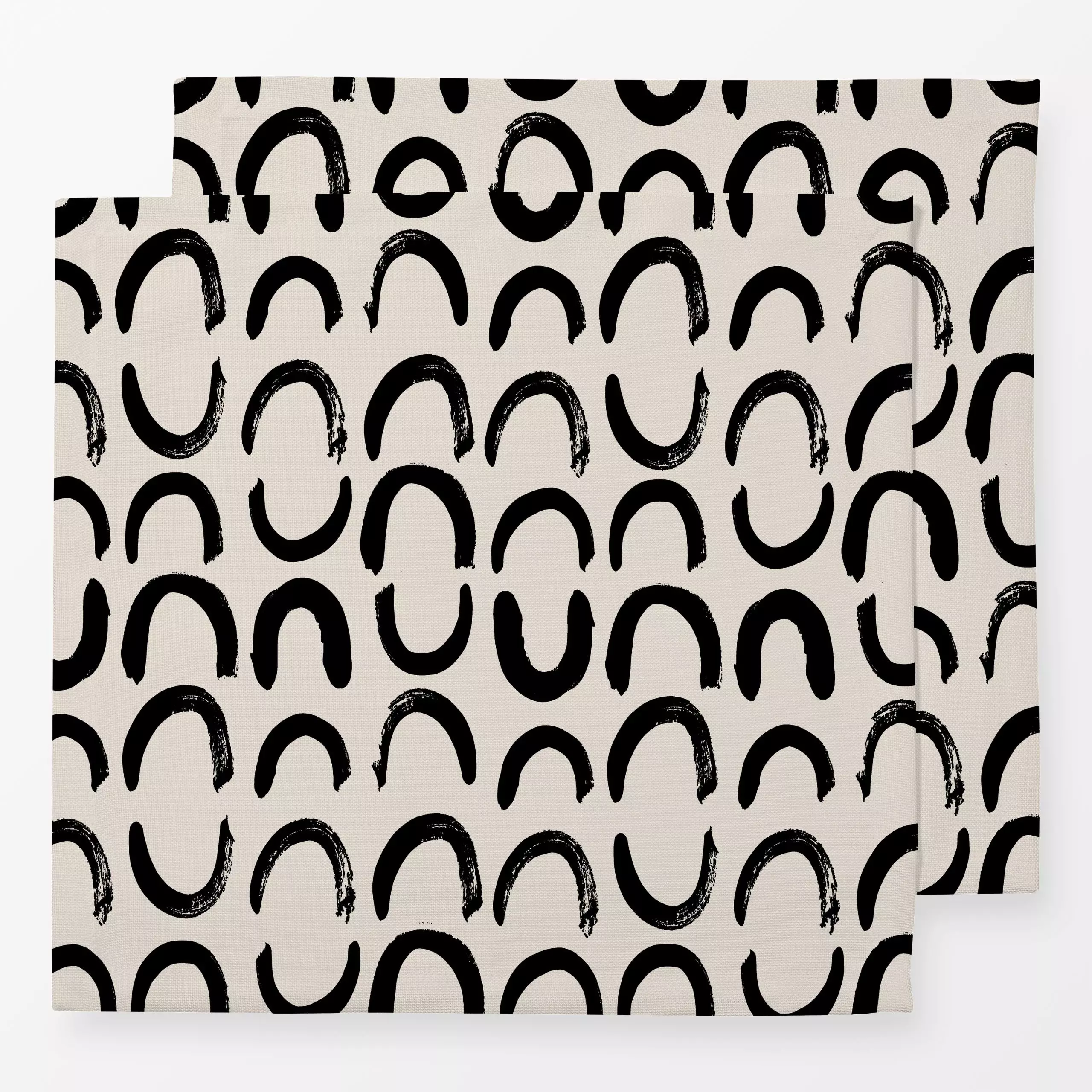 Servietten Basic Pattern No 8 - Symbole & Muster - von „Kruth Design"; Muster, schwarz, Streifen, skandinavisch, beige, schl...