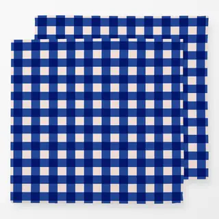 Servietten Plaid Blau Rosa