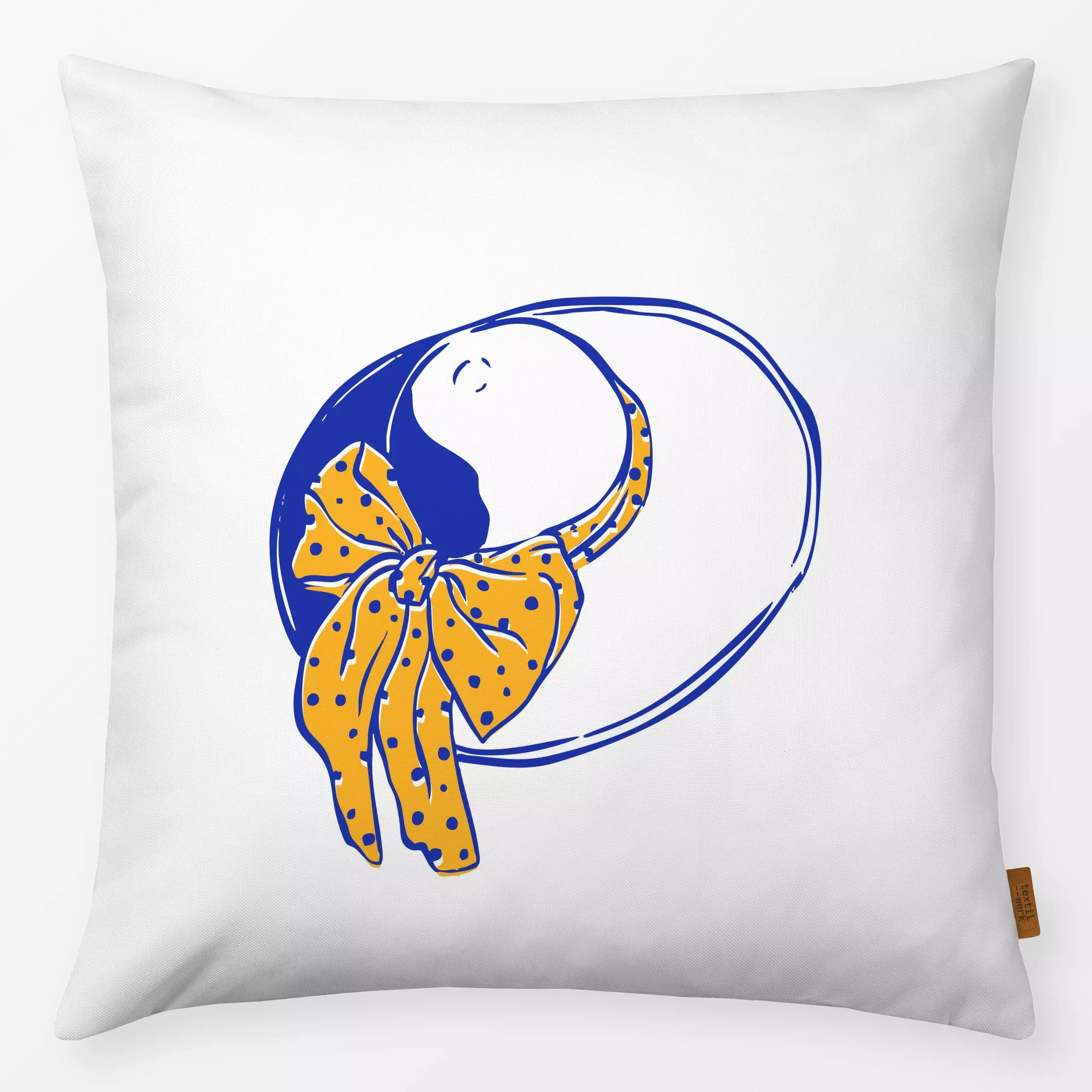 Kissen Sonnenhut mit Schleife - Sommer - von „moDeern Design Studio"; Strand, Sommer, schleife, Sonnenhut, Frankreich