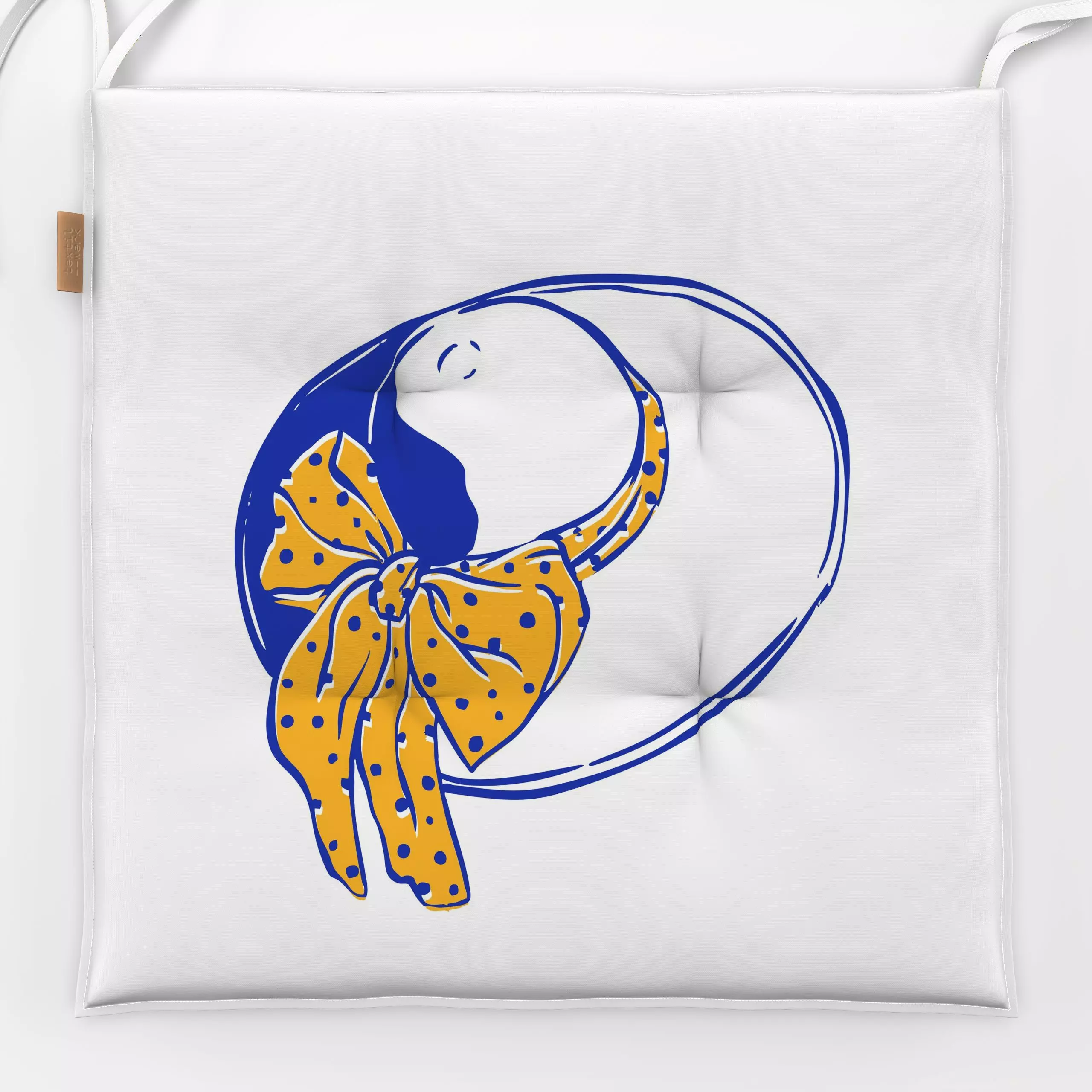 Sitzkissen Sonnenhut mit Schleife - Sommer - von „moDeern Design Studio"; Strand, Sommer, schleife, Sonnenhut, Frankreich