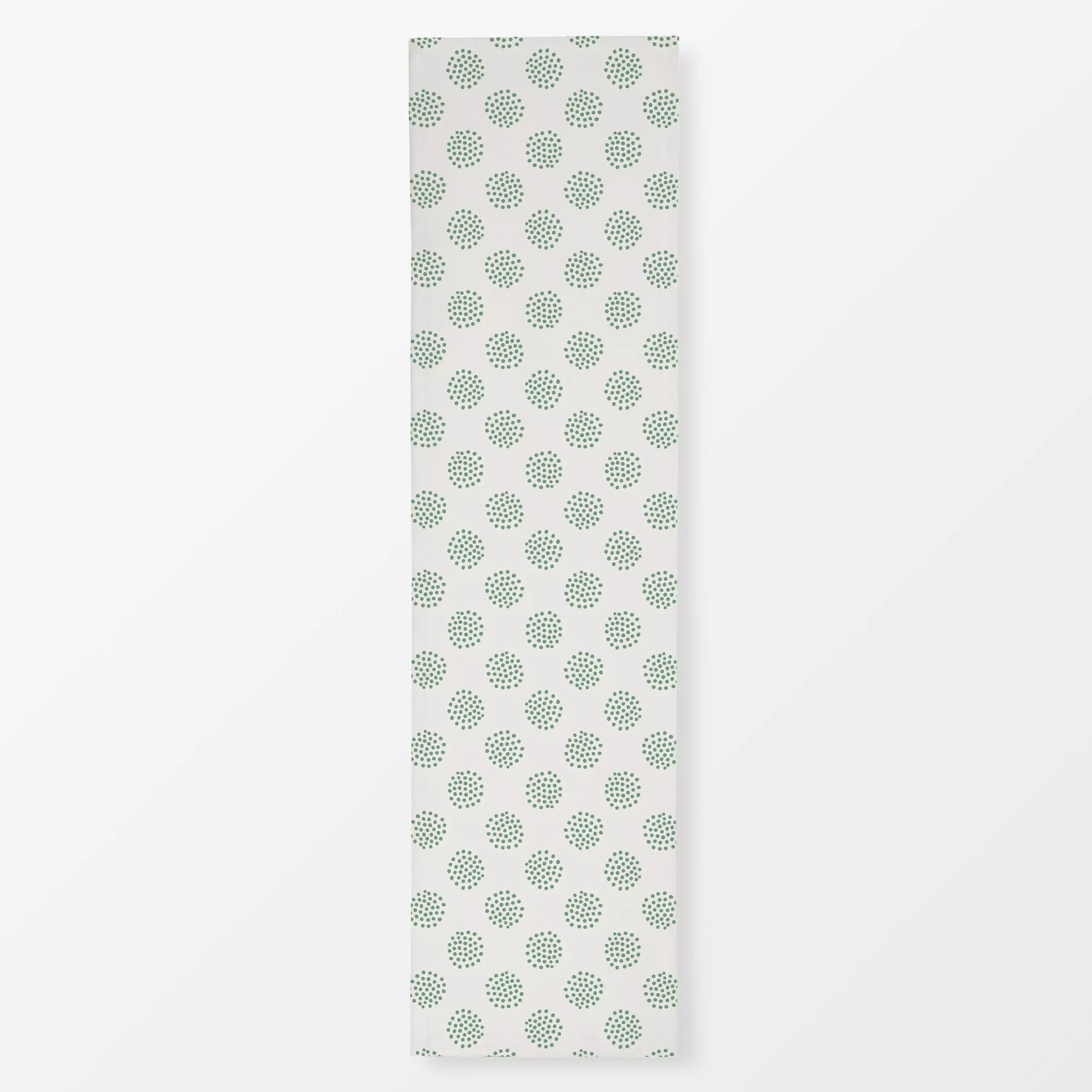 Tischläufer Dotty Dots green beige - Symbole & Muster - von „Kathrin Woo"; Punkte, Hygge, Dots, landhaus, gepunktet, Polkado...