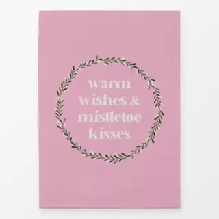 Geschirrtuch Warm Wishes Kranz Pink