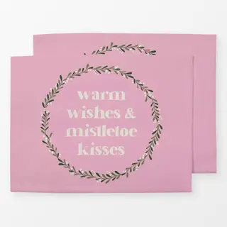 Tischset Warm Wishes Kranz Pink