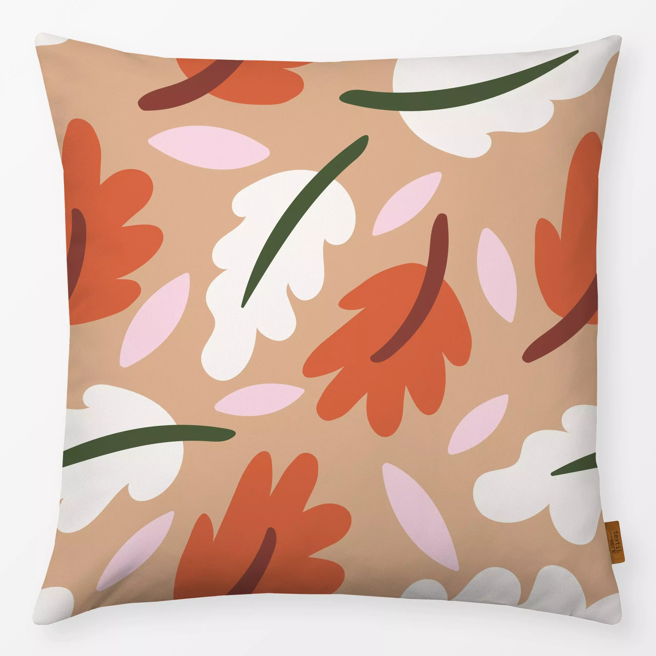 Kissen Leaves Pattern Brown - Herbst, Pflanzen & Botanik - von „Jana Driver"; Natur, Laub, Wald, Herbst, pattern, herbstlich...