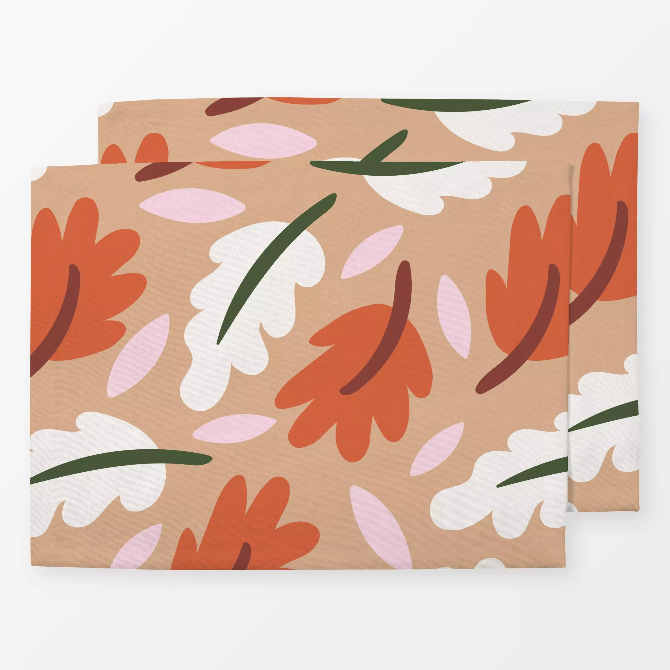 Tischset Leaves Pattern Brown - Herbst, Pflanzen & Botanik - von „Jana Driver"; Natur, Laub, Wald, Herbst, pattern, herbstli...