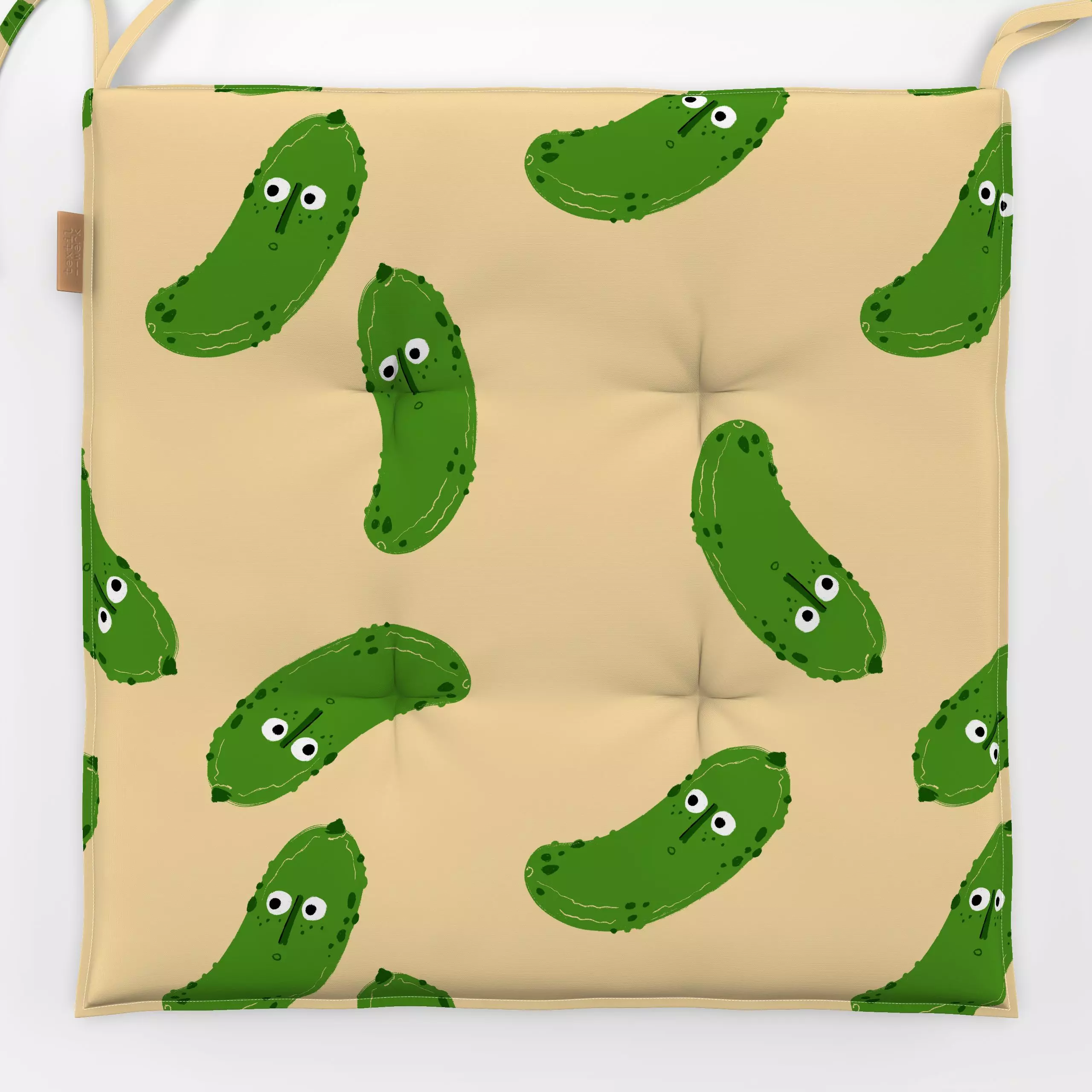 Sitzkissen Gurky McGurkerson - Kinderzimmer & Motive für Kinder - von „Julia Marquardt-Lott"; Kinder, Kinderzimmer, Lustig, ...