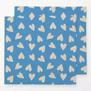 Servietten Sketchy Heart Allover Blau