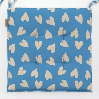 Sitzkissen Sketchy Heart Allover Blau