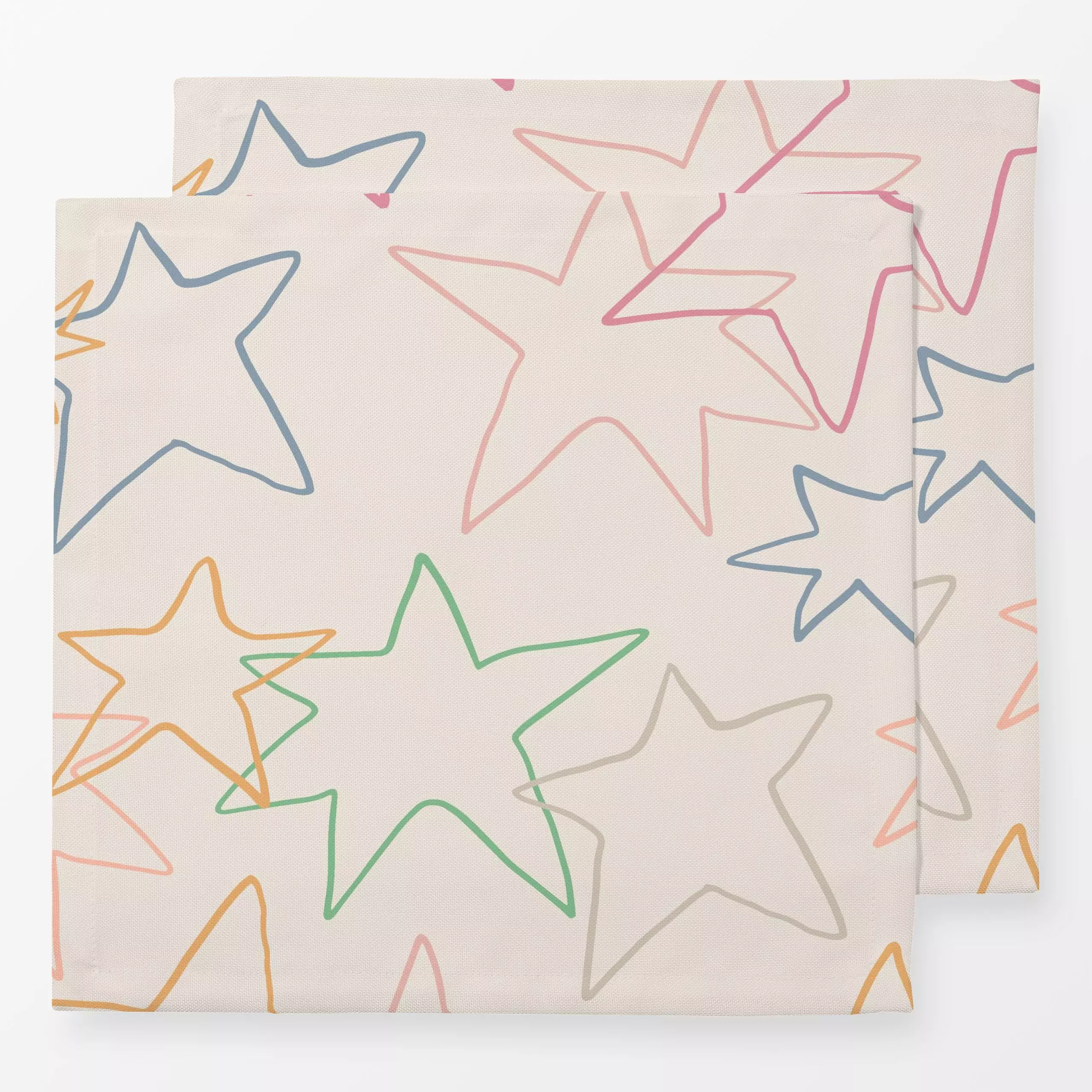 Servietten Colorful Xmas Star Allover - Weihnachten, Winter - von „Kruth Design"; skandinavisch, Weihnachten, beige, bunt, w...