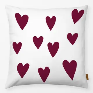 Kissen burgundy Herzen