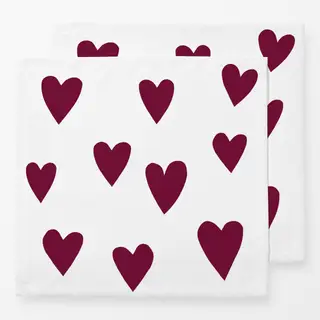 Servietten burgundy Herzen