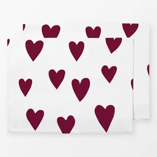 Tischset burgundy Herzen