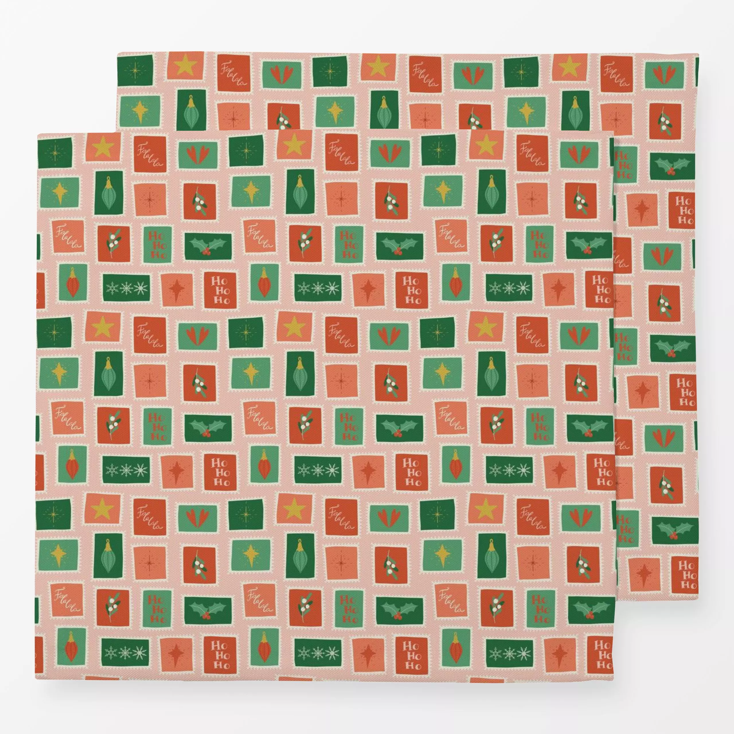 Servietten Weihnachtspost Rosa Allover - Weihnachten, Anlässe - von „DEINKI"; Schneeflocken, Sterne, Weihnachten, weihnachtl...