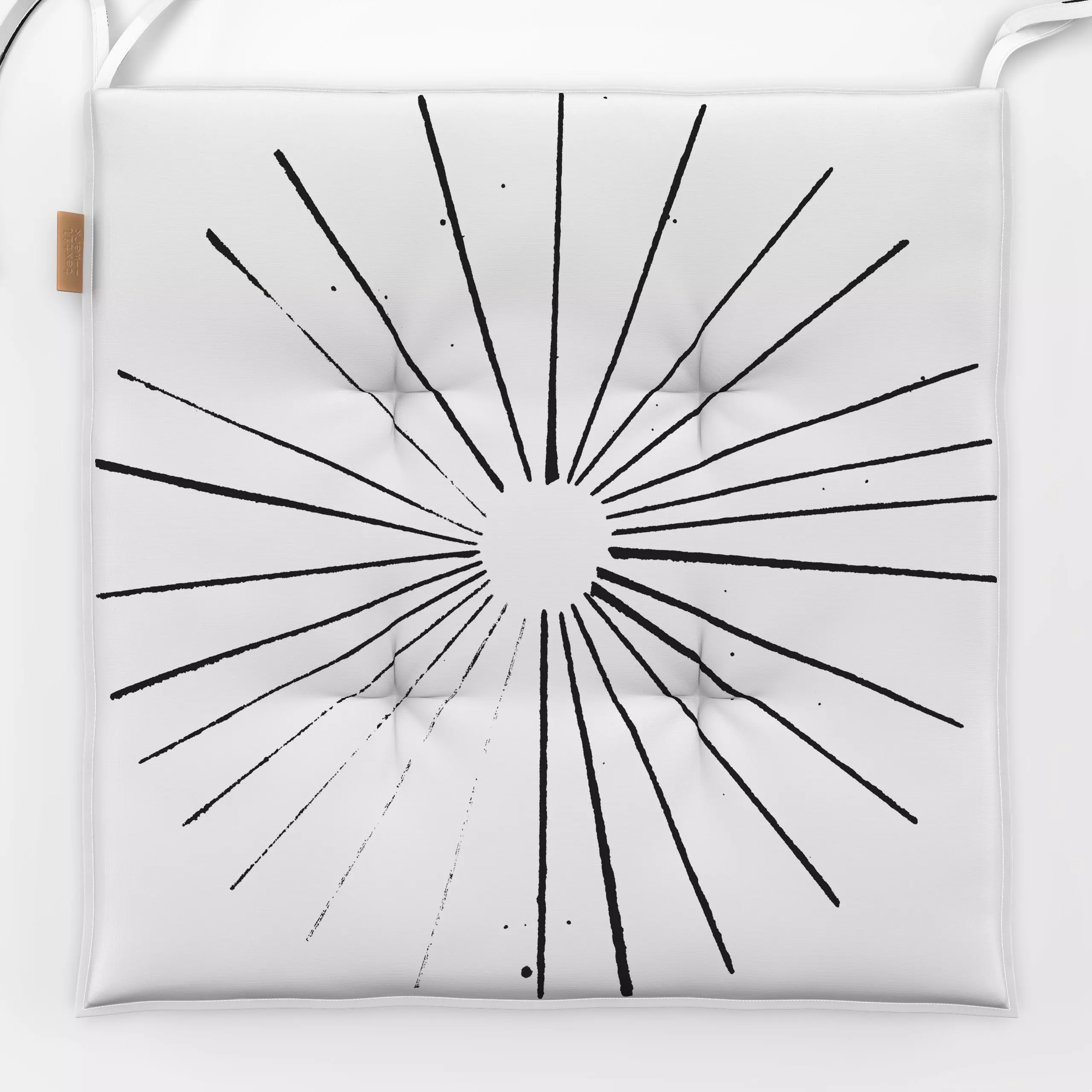 Sitzkissen sun is high black ocher - Natur & Landschaft, Sommer, Symbole & Muster - von „LEEMO"; schwarz, Textur, minimal, l...